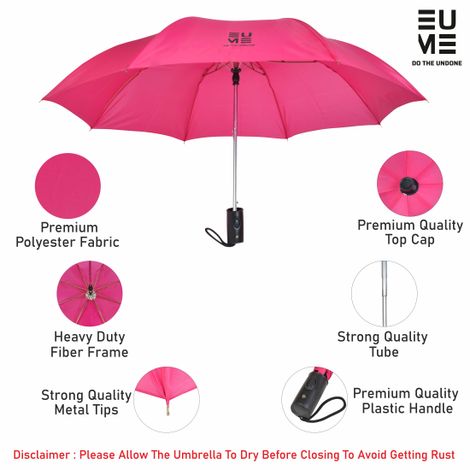EUME Leatrix 21 Inch 2 Fold Auto-Open Lemon Umbrella | Pink
