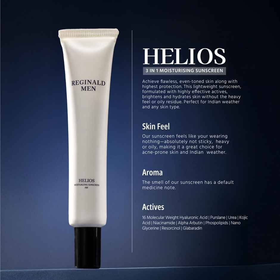 REGINALD MEN Moisturising Sunscreen - SPF 50+ PA++++ For Tan Free And Glowing Skin