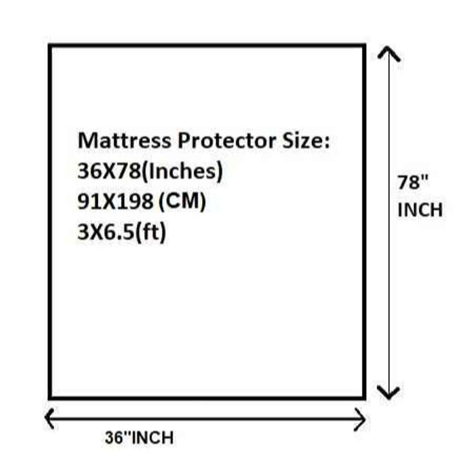 BAY6 Blue Terry Cotton 220 GSM Waterproof Mattress Protector For Single Size Bed