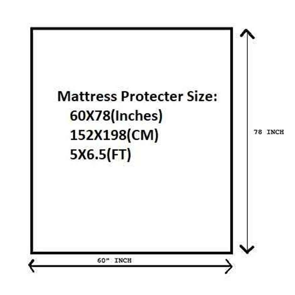 BAY6 White Terry Cotton 220 GSM Waterproof Mattress Protector For Queen Size Bed