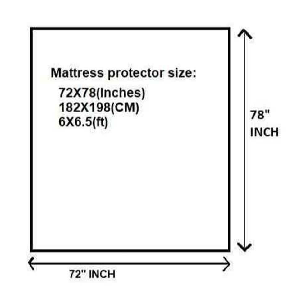 BAY6 White Terry Cotton 220 GSM Waterproof Mattress Protector For King Size Bed