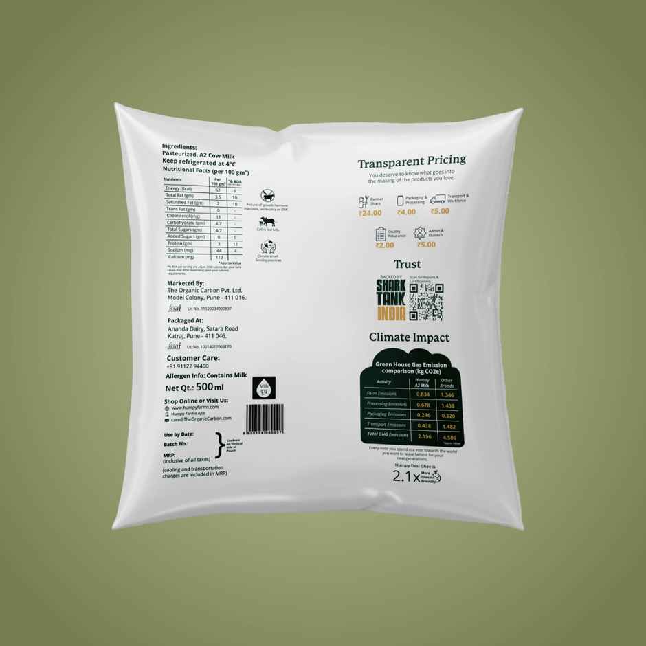 Humpy A2 Cow Fresh Milk | Pouch