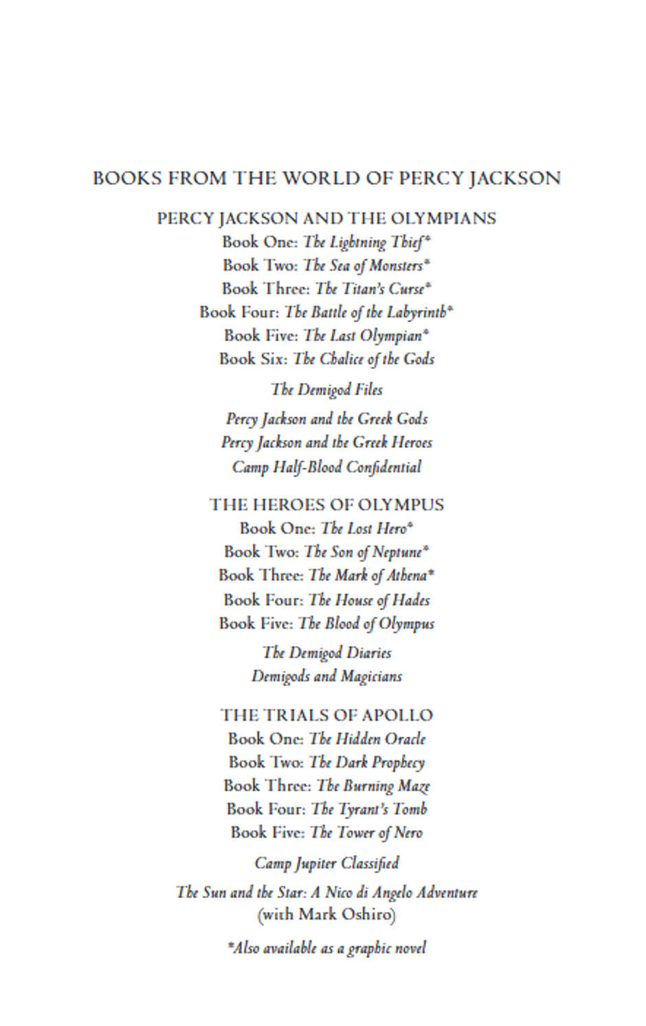 Percy Jackson And The Olympians: The Chalice of The Gods