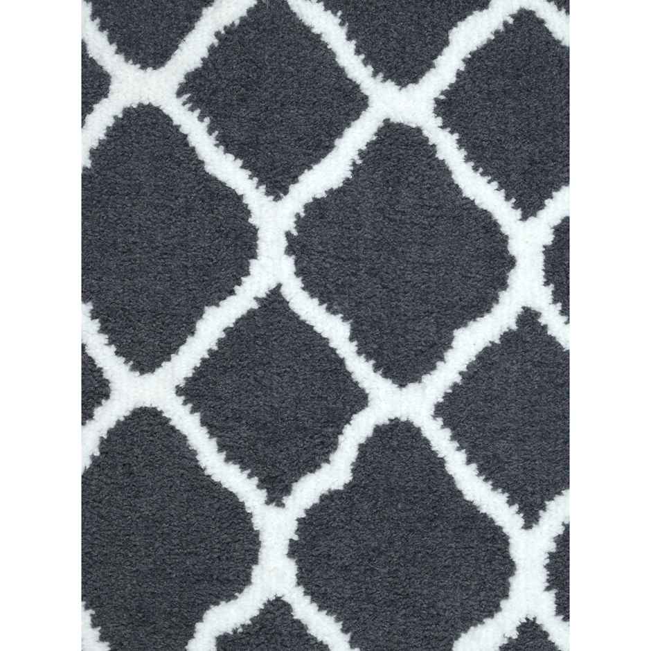 Saral Home Microfiber Geometric Anti-Slip Bath Mat | Grey - 40 x 60 cm