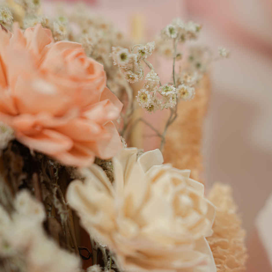 Blush Pink Carnation and Rose Love Dried Flowers Bouquet | Ideal for Gifting | Poshh