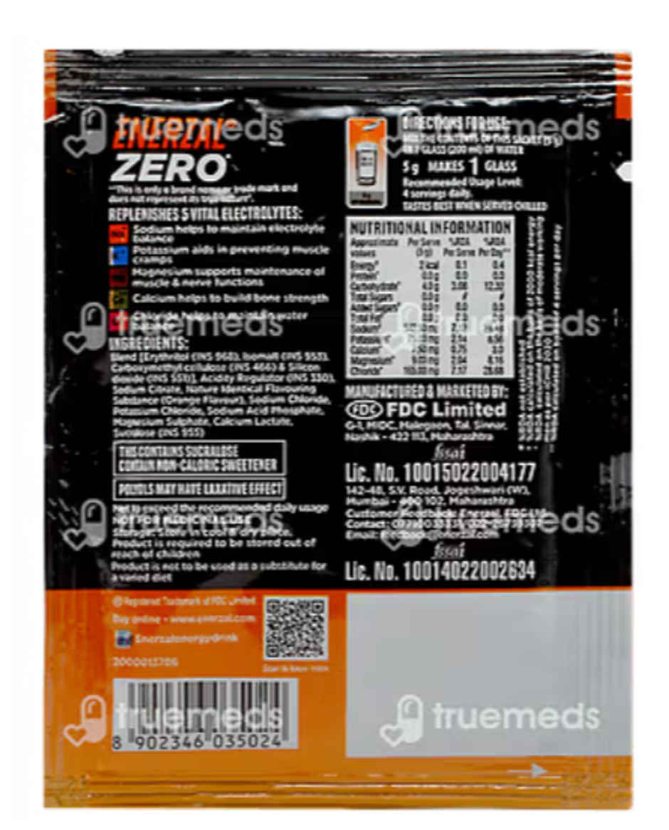 Enerzal Zero Orange Sachets 5 Gm