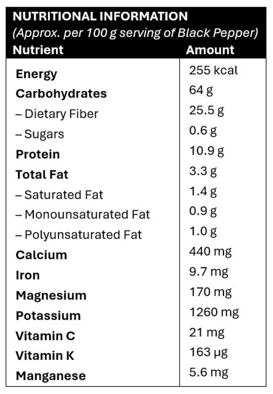 VRD Masale Black Pepper