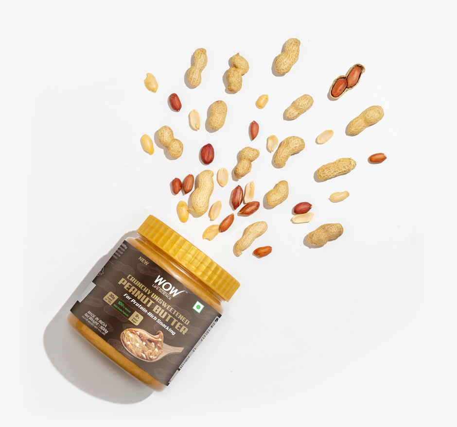 WOW Life Science Crunchy Unsweetened Peanut Butter