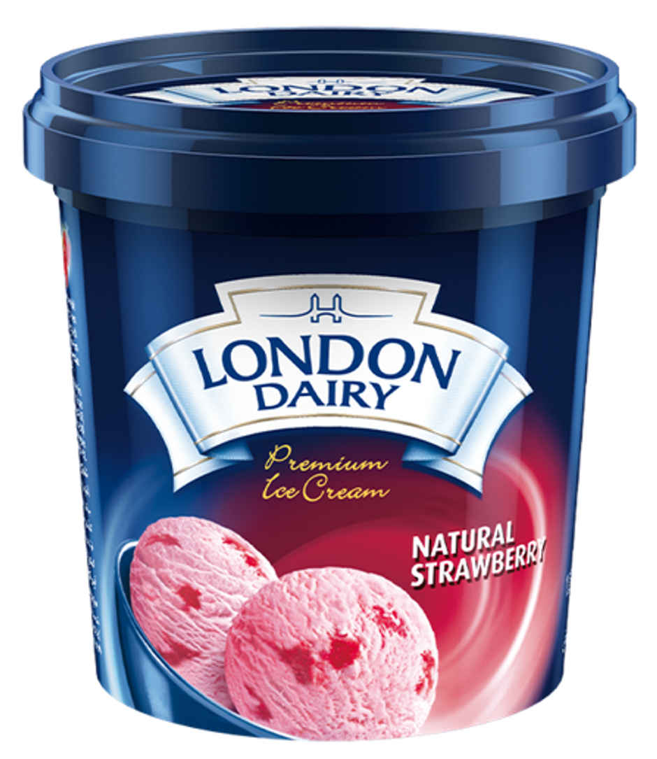 London Dairy Natural Strawberry Ice Cream Cup Combo