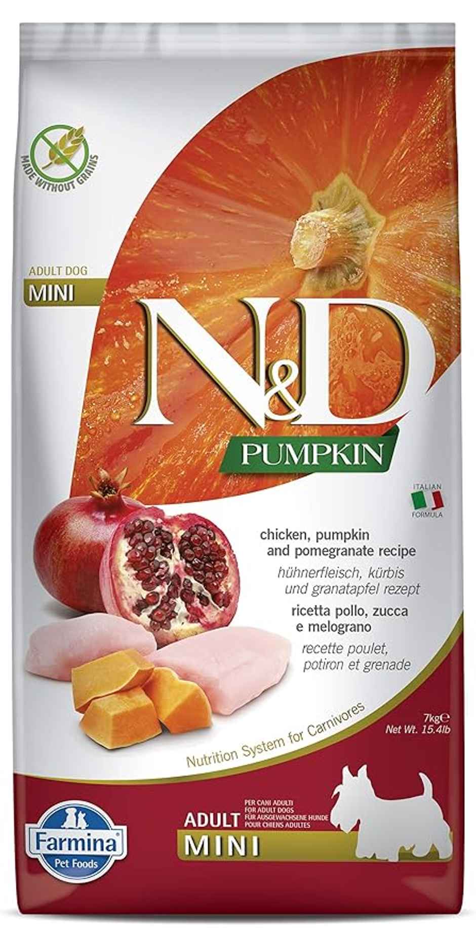 Farmina N&D Grain Free Pumpkin Chicken And Pomegranate Adult Mini Dog Food