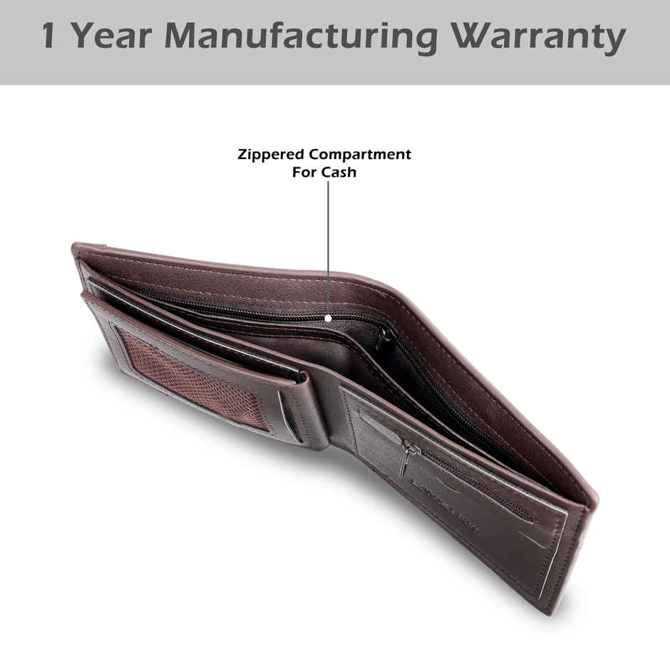 Lavie Sport Xavier Men's Wallet | 5 Card Slots | Biofold Wallet | Synthetic Leather | Purse - Tan