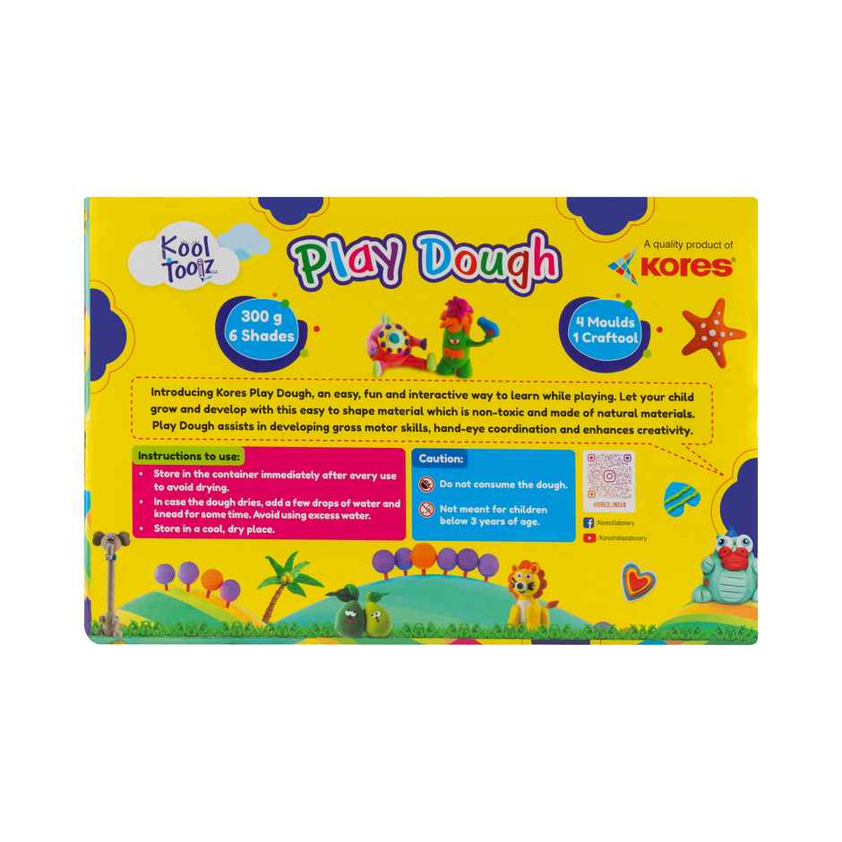 Kores Play Dough | 6 Shades | 5 Moulds | Creative Fun