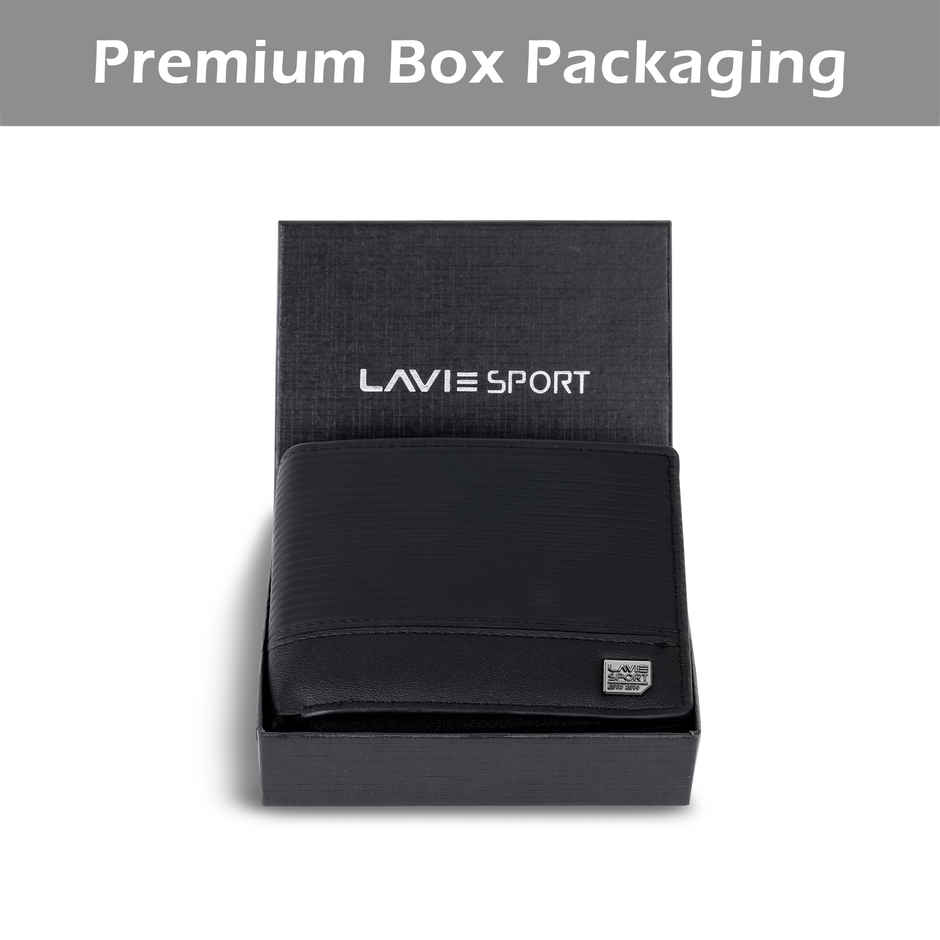 Lavie Sport William Men's Wallet | 5 Card Slots | Biofold Wallet | Synthetic Leather | Purse -Black