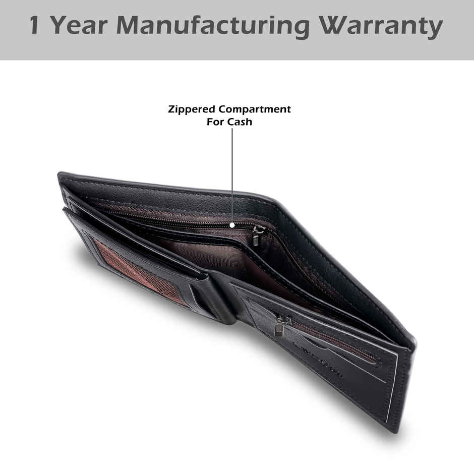 Lavie Sport William Men's Wallet | 5 Card Slots | Biofold Wallet | Synthetic Leather | Purse -Black