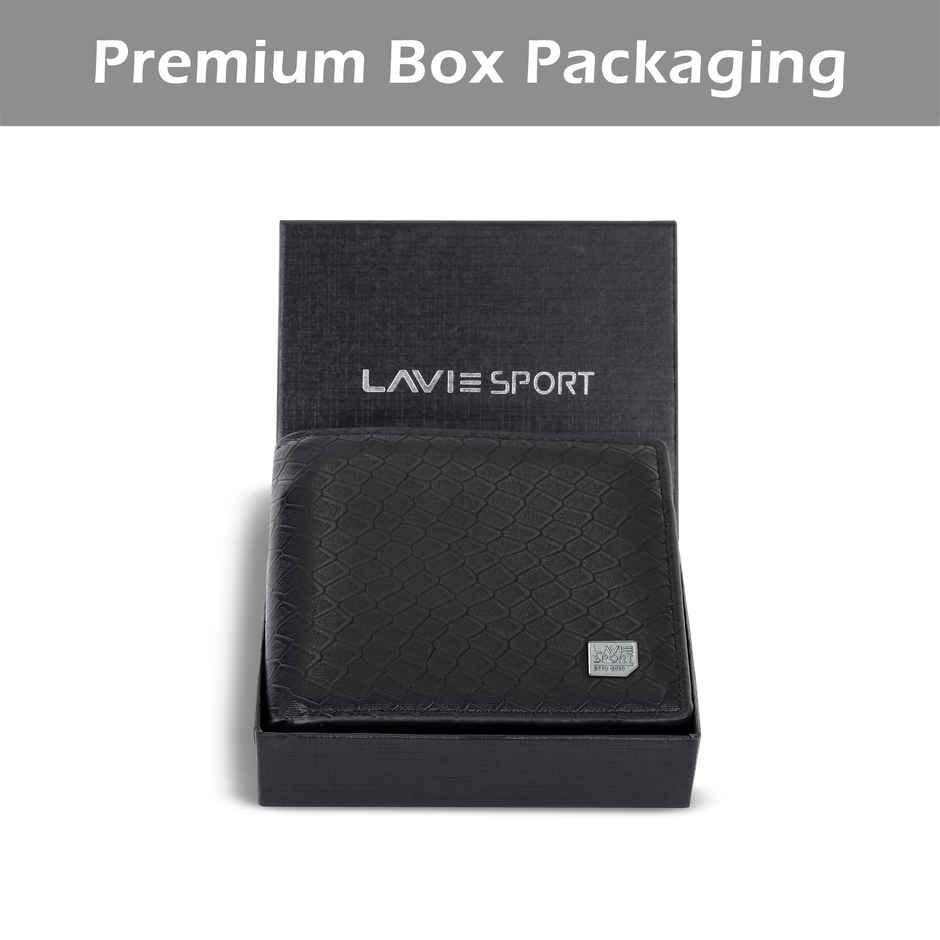 Lavie Sport James Men's Wallet | 5 Card Slots | Biofold Wallet | Synthetic Leather | Purse - Black