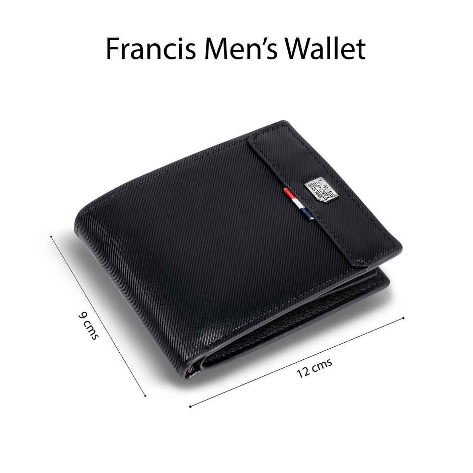 Lavie Sport Francis Men's Wallet | 5 Card Slots | Biofold Wallet | Synthetic Leather | Purse -Black