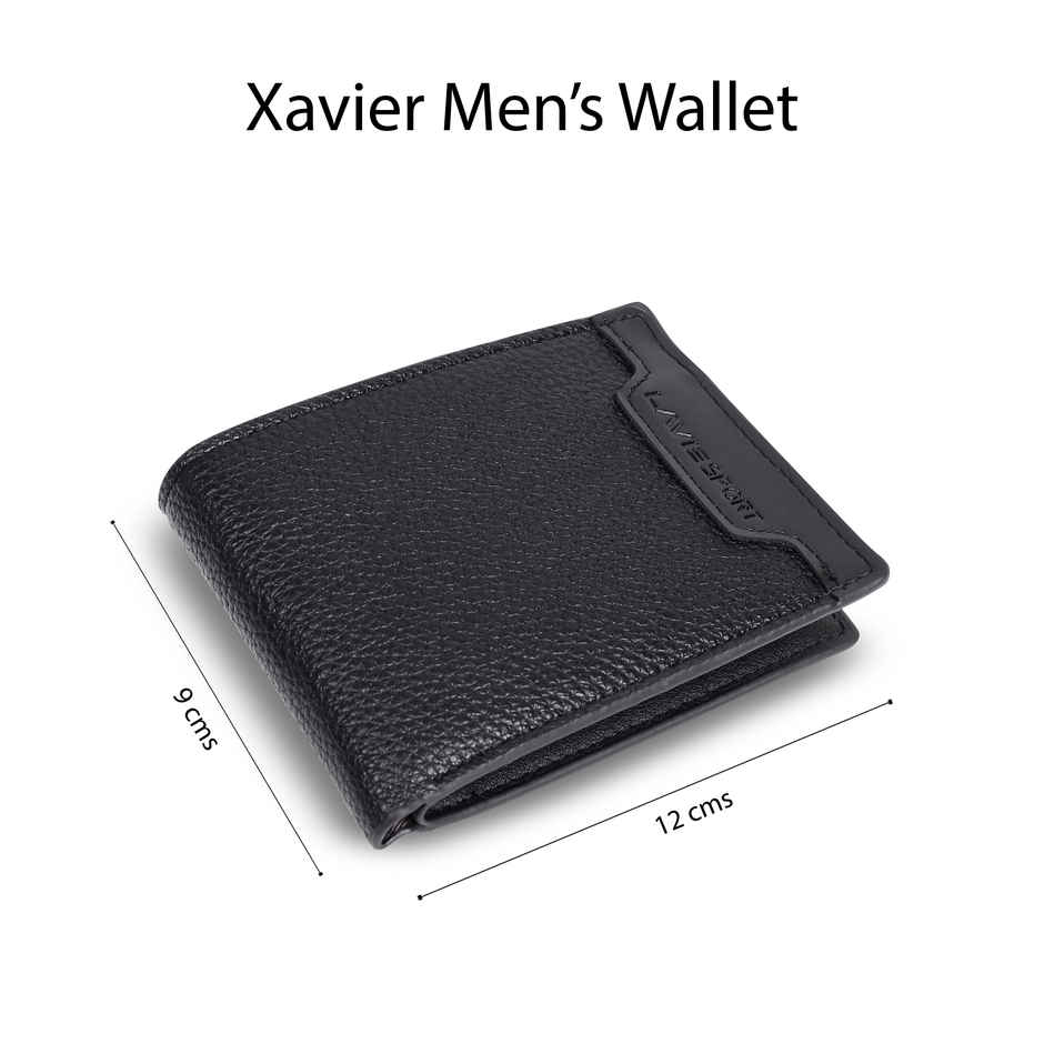 Lavie Sport Xavier Men's Wallet | 5 Card Slots | Biofold Wallet | Synthetic Leather | Purse - Black