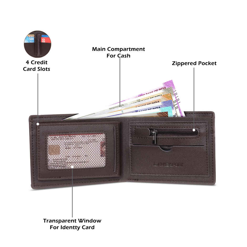 Lavie Sport James Men's Wallet | 5 Card Slots | Biofold Wallet | Synthetic Leather | Purse - Tan