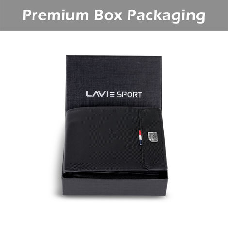 Lavie Sport Francis Men's Wallet | 5 Card Slots | Biofold Wallet | Synthetic Leather | Purse -Black