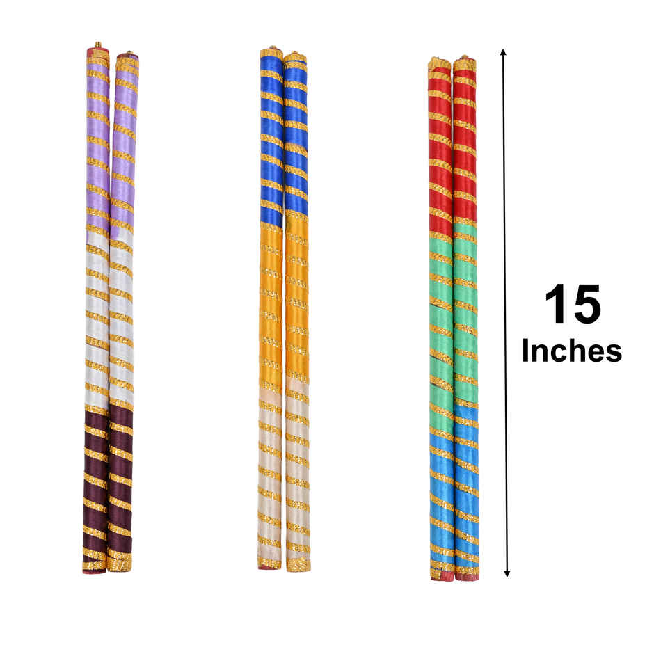 Dandiya | Multicolour - One Pair | Satvik Combo 