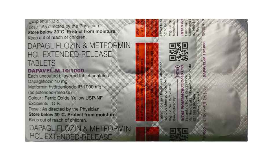 Dapavel-M 10/1000 Tablet ER