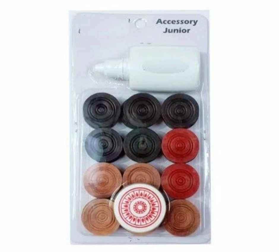 Classic Carrom Coin With Stricker And Carrom Powder