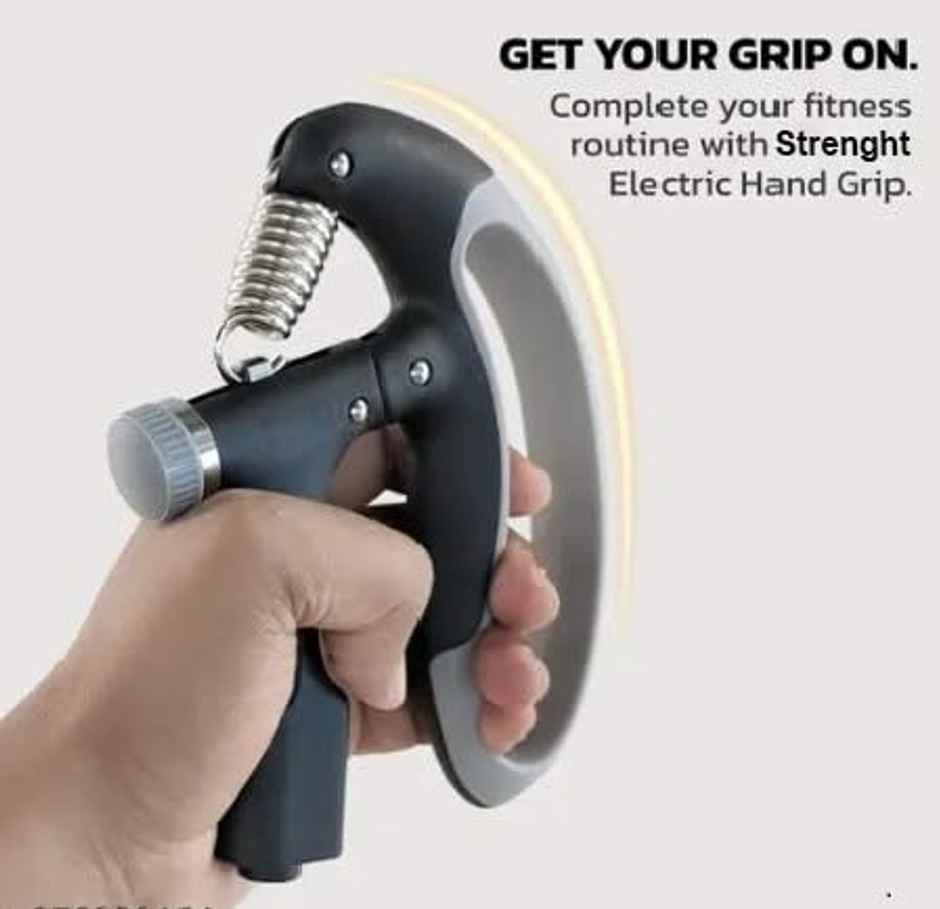 Boldfit Electronic Adjustable Hand Grip Strengthener Grey - 100 Kg