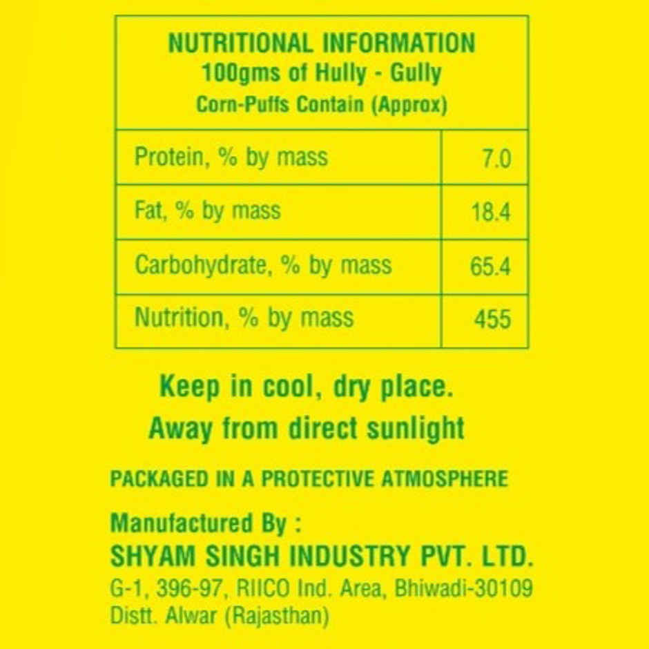 Hully Gully Tangy Pudina Corn Puffs | Tangy & Crunchy