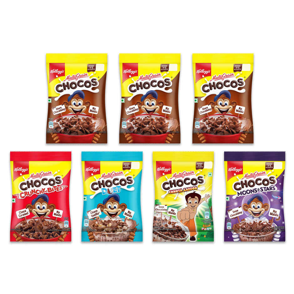 Kellogg's Chocos Variety Pack of 7 | Multigrain Breakfast Cereal Combo
