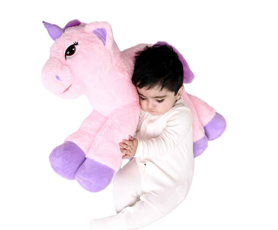 Dearjoy Unicorn Stuffed Plush Toy Pink - Length 65Cm