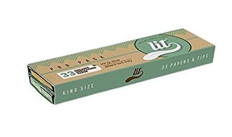 Lit Pro Brown Rolling Paper Tray With Free 2 Thins Cone - Lit(Box)