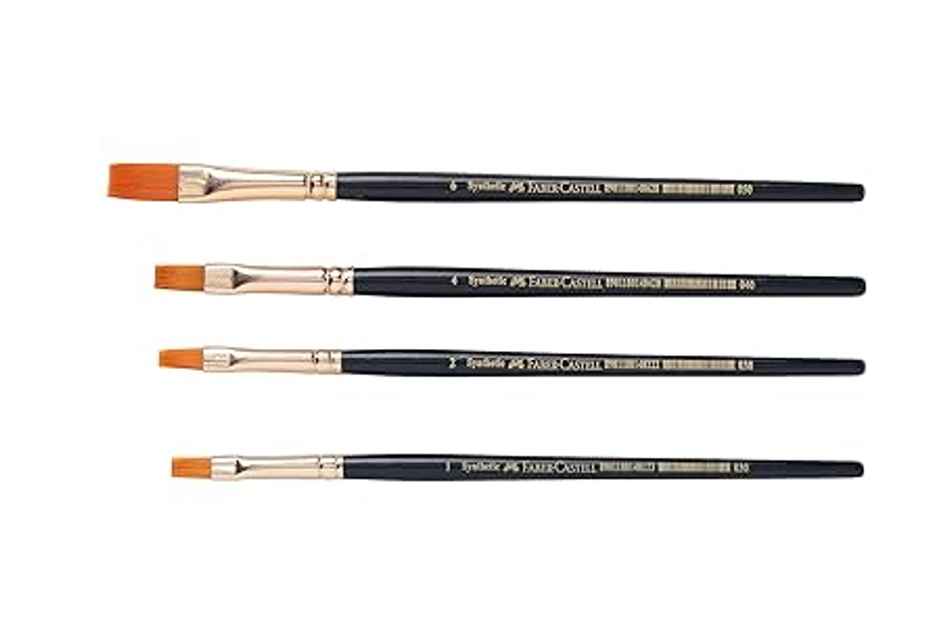 Faber-Castell Paint Brush Synthetic Hair Flat | Assorted