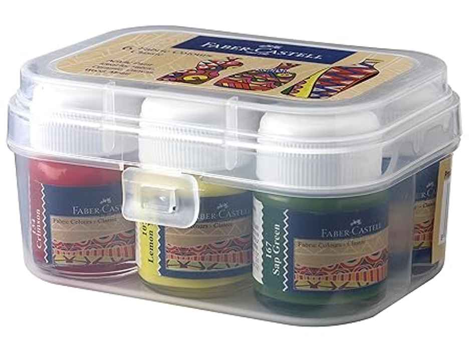 Faber-Castell 1410501 Fabric Colours | 10ml | Plastic Box