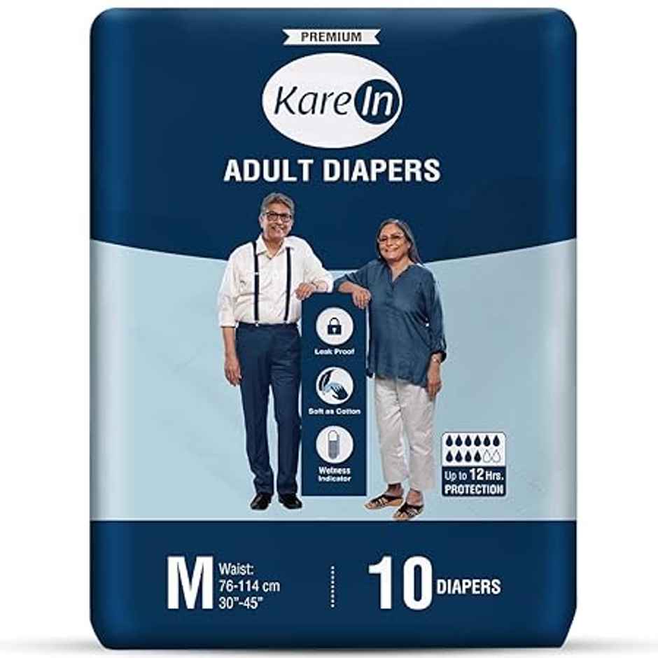 Kare In Premium Adult Diapers | Medium - Waist Size 76-114 cm