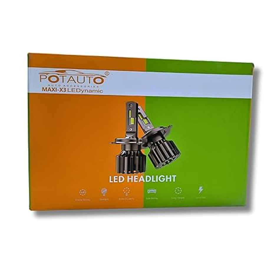 Potauto Hb3/9005 Maxi-X3 Headlight Led 12V-120W | White-Halogen-Golden Light | 3 In 1 Led Bulb