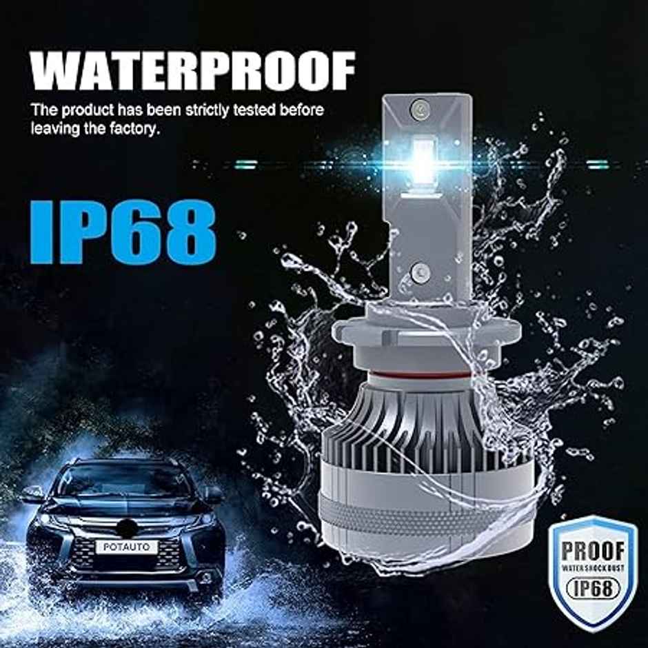 Potauto Maxipro Hb3/9005 Led Bulb For Car | Super Bright Cool White | 12V/130W/6000K