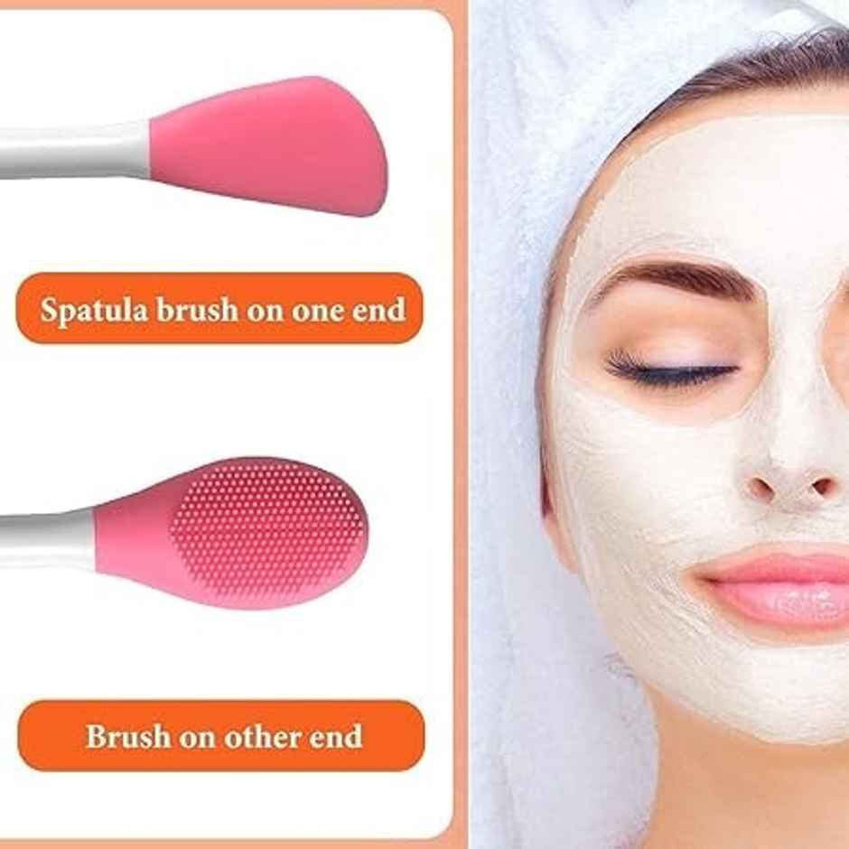 Beautiliss Professional Face Mask Applicator Dual Side Face Wash Brush ( Color May Vary)