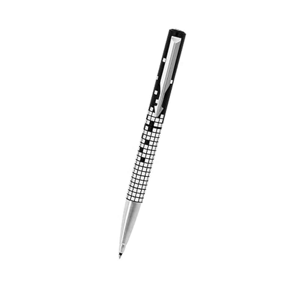 Parker Gift Set - (Parker Vector Special Edition Chrome Trim Roller Ball Pen) |1 Pen + 1 Key Chain (1pc) & Paperkraft Single Line Executive Notebook (300 Pages) (1pc) Combo