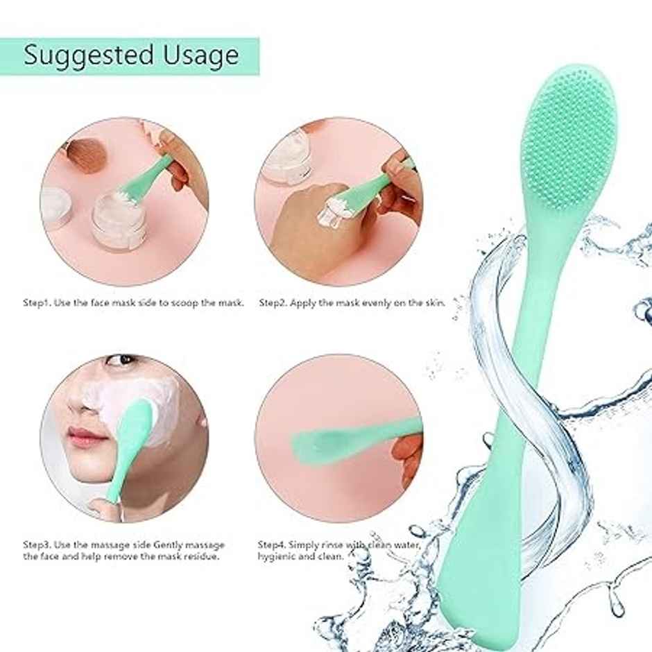 Beautiliss Professional Face Mask Applicator Dual Side Face Wash Brush ( Color May Vary)