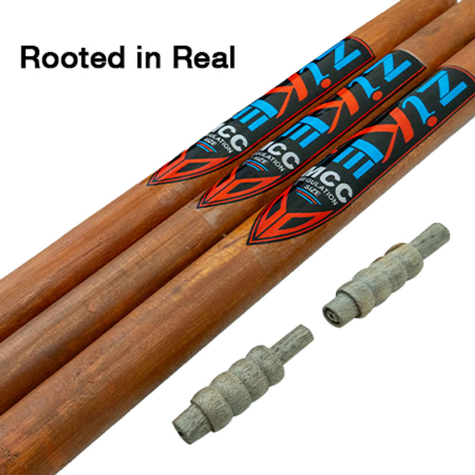 Zike Wooden Cricket Stumps with Bails (3 Piece Wooden wickets, 2 Piece bails)