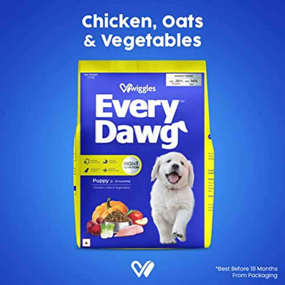 Wiggles EveryDawg Dry Puppy Dog Food (Chicken, Oats & Vegetables)