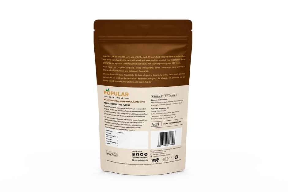 Popular Essentials Nutri Mills Roasted Bengal Gram Flour Sattu Atta