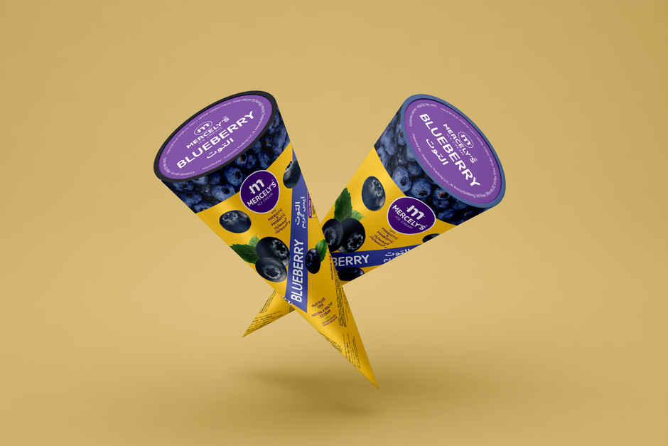 Mercely's Fruit Filled Blueberry Ice Cream Cone