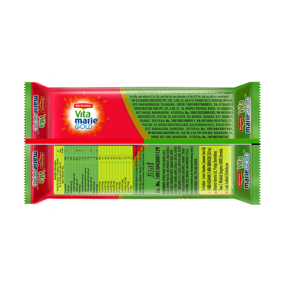 Britannia Vita Plain Marie  Gold Biscuits | Trans Fat-free