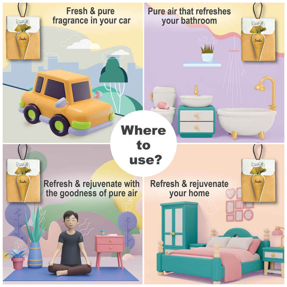 Campure Sandalwood Insta Cone Camphor Car Air Freshener