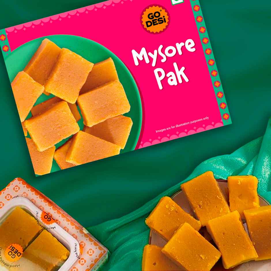 Mysore Pak | Sweets By Go Desi (200g) & Go Desi Milk Malai Peda (200g) Combo