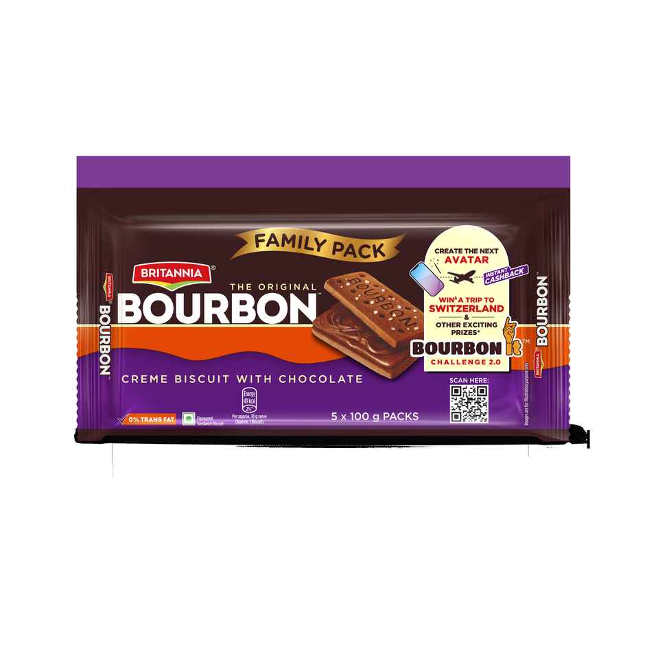 Britannia The Original Bourbon - Creme Biscuit with Chocolate | Chocolatey Indulgence | Combo