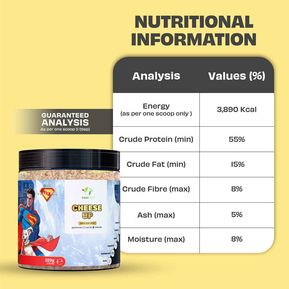 Pawfect Cheese Up Skin & Coat Boost Daily Food Topper for Dogs