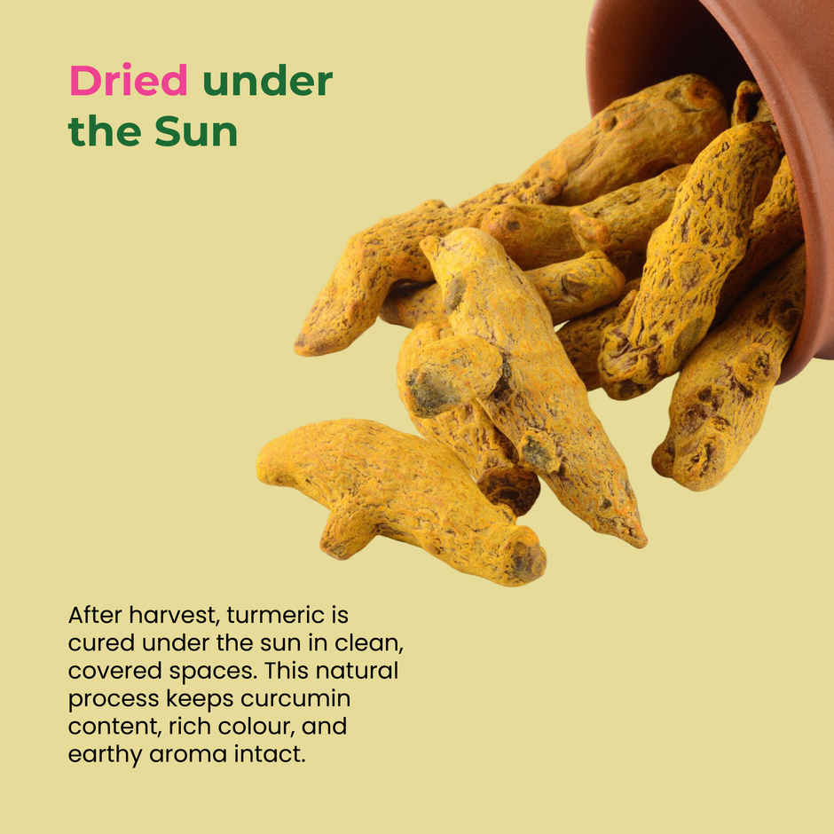 Khetika Stone Ground Turmeric Powder, Single Origin, With Natural Oils, High Curcumin,Reusable Pouch