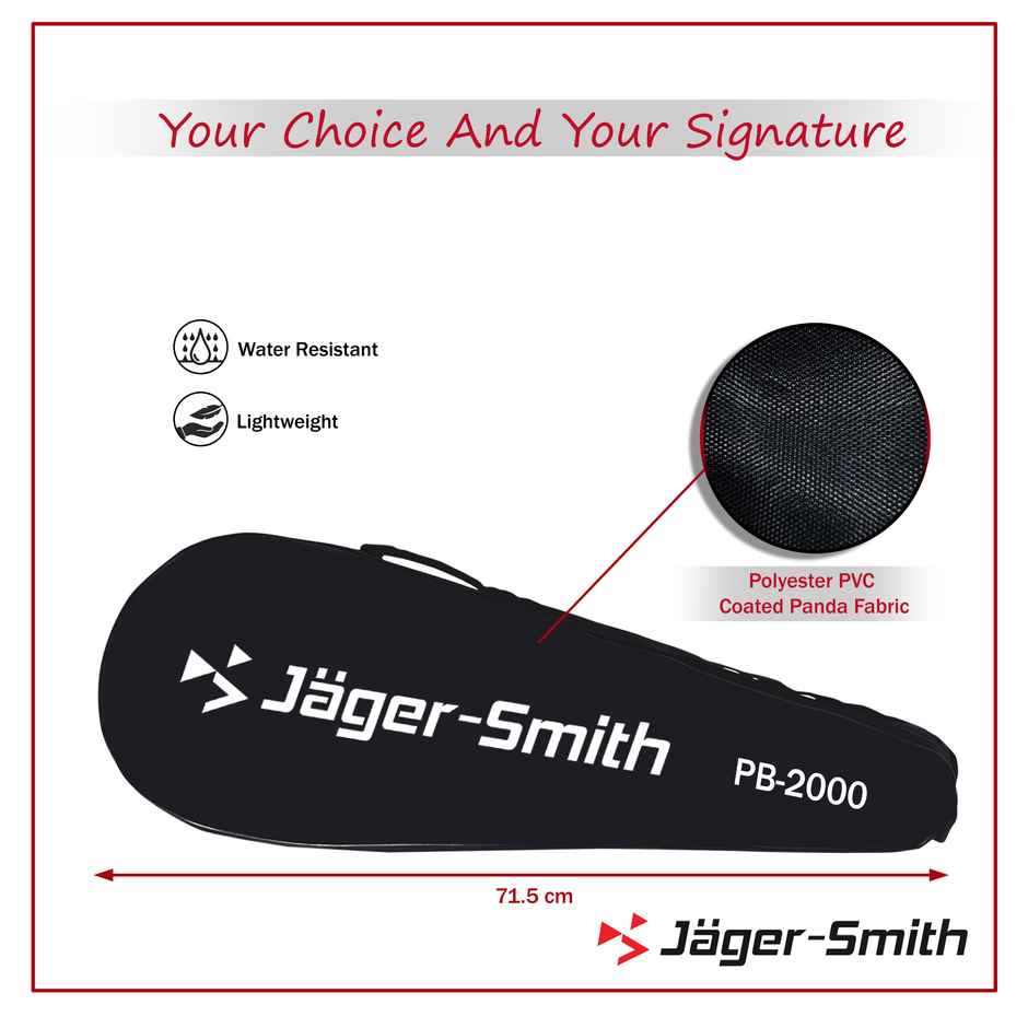 Jager-Smith Pb-2000 Combo & Featherlite 2 Shuttle Badminton Kit | Yellow | Made In India